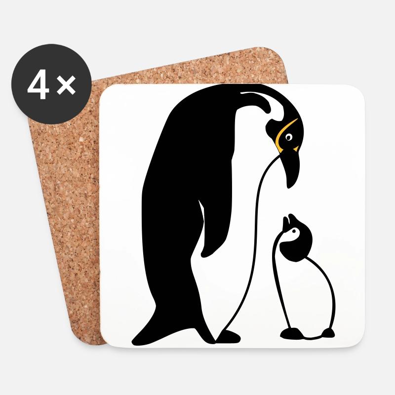penguin - Coasters (set of 4) - white