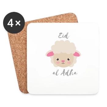 Eid al -Adha- Islam Opferfest-Kurban Bayram TShirt - Untersetzer (4er-Set) - Weiß - Vorne