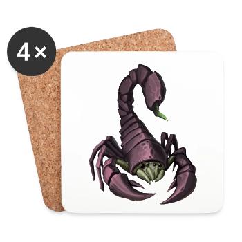 Scorpion - Dessous de verre (lot de 4) - blanc - Devant