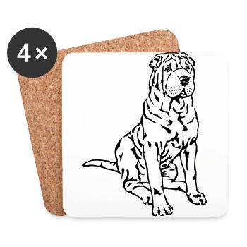Shar-Pei - Coasters (set of 4) - white - Front