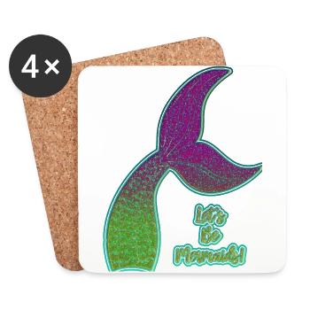Colorful mermaid fin - Coasters (set of 4) - white - Front