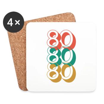 80s - Coasters (set of 4) - white - Front