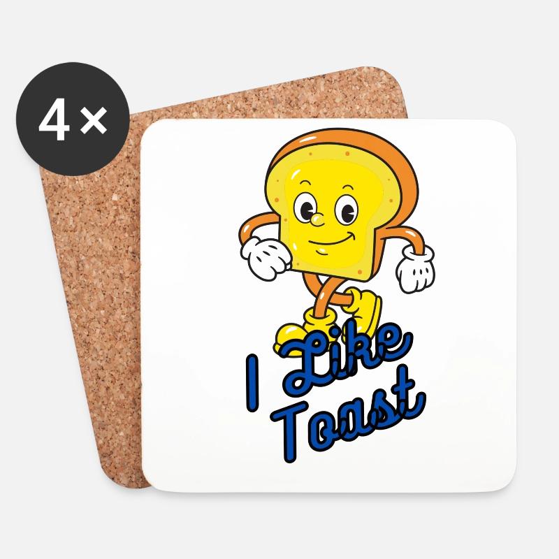 i like Toast - Untersetzer (4er-Set) - Weiß