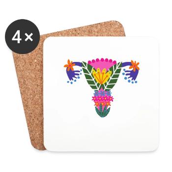 Uterus feminine - Coasters (set of 4) - white - Front