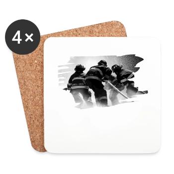 Fire brigade in action - Coasters (set of 4) - white - Front