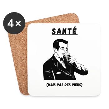 SANTÉ (MAIS PAS DES PIEDS) - Dessous de verre (lot de 4) - blanc - Devant