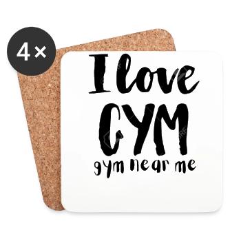 gym near me, gym near to me - Coasters (set of 4) - white - Front
