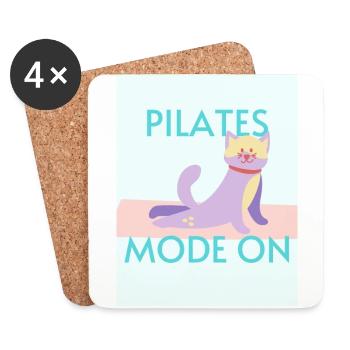 Pilates mode on - Coasters (set of 4) - white - Front