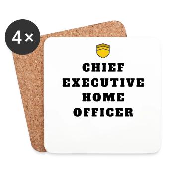 Chief Executive Home Officer - Untersetzer (4er-Set) - Weiß - Vorne