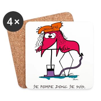 Je pompe donc je suis... - Dessous de verre (lot de 4) - blanc - Devant