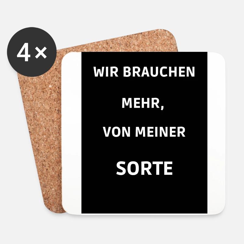 T-Shirt Spruch - Untersetzer (4er-Set) - Weiß