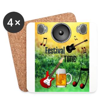 Festival Time - Untersetzer (4er-Set) - Weiß - Vorne