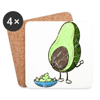 Vegan Vegetarian Avocado Sauce Dip I Gift - Coasters (set of 4) - white - Front