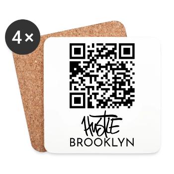 QR Hustle - Untersetzer (4er-Set) - Weiß - Vorne