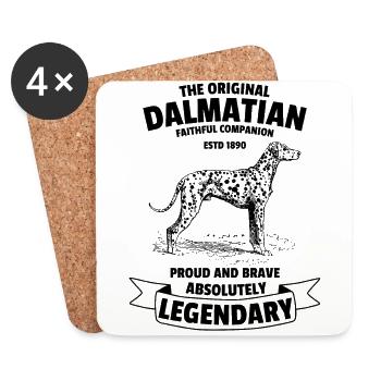 Chien Dalmatien Légendaire Classique Rétro Vintage - Dessous de verre (lot de 4) - blanc - Devant