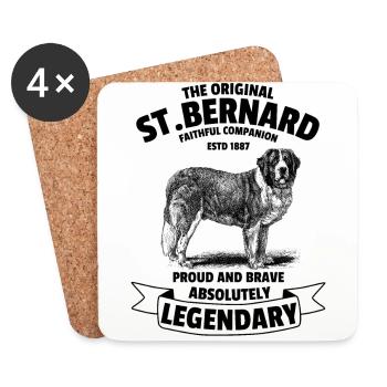Legendary St. Bernard Dog Retro Vintage - Coasters (set of 4) - white - Front