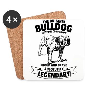 Legendary Bulldog Dog Classic Retro Vintage - Coasters (set of 4) - white - Front
