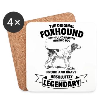Legendary Foxhound Dog Classic Retro Vintage - Coasters (set of 4) - white - Front