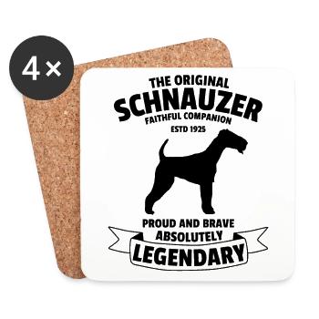 Legendärer Schnauzer Hund Classic Retro Vintage - Untersetzer (4er-Set) - Weiß - Vorne