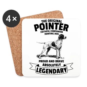 Legendary Pointer Dog Classic Vintage Retro - Coasters (set of 4) - white - Front