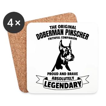 Legendärer Dobermann Hund Classic Retro Vintage - Untersetzer (4er-Set) - Weiß - Vorne