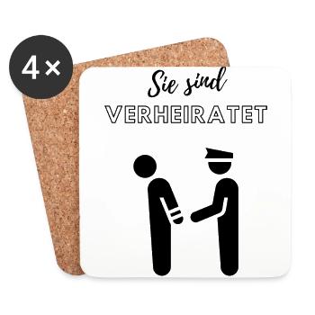 Sie sind verheiratet - Untersetzer (4er-Set) - Weiß - Vorne