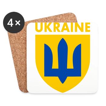 Ukraine - Dessous de verre (lot de 4) - blanc - Devant