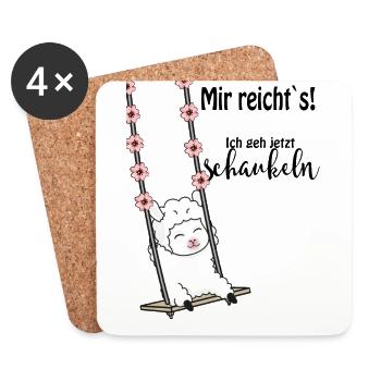 Mir reichts ich geh schaukeln - alpaka - Untersetzer (4er-Set) - Weiß - Vorne