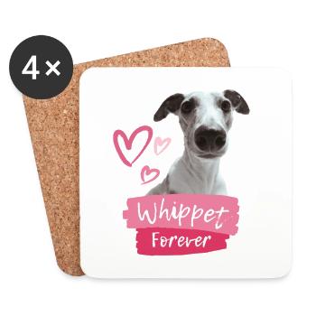 Whippet forever - The design for Whippet fans - Coasters (set of 4) - white - Front