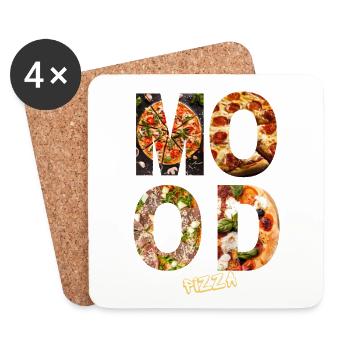 Mood Pizza - Untersetzer (4er-Set) - Weiß - Vorne