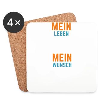 Mein Leben Mein Wunsch - Untersetzer (4er-Set) - Weiß - Vorne