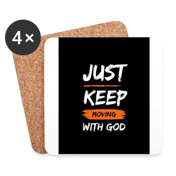Just keep moving with god - Untersetzer (4er-Set) - Weiß - Vorne