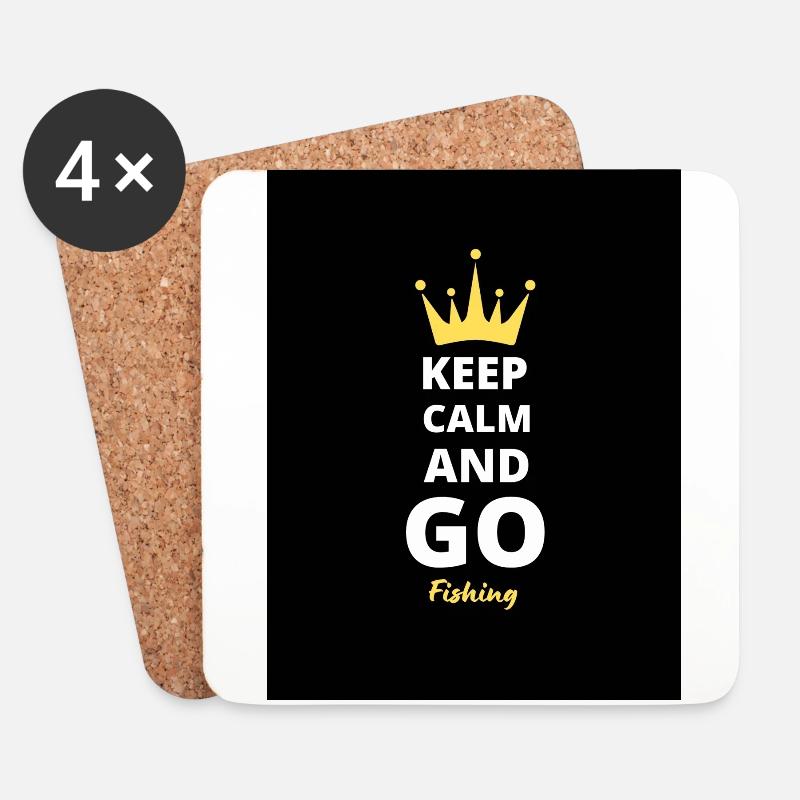 Keep Calm And Go Fish T-Shirt - Untersetzer (4er-Set) - Weiß
