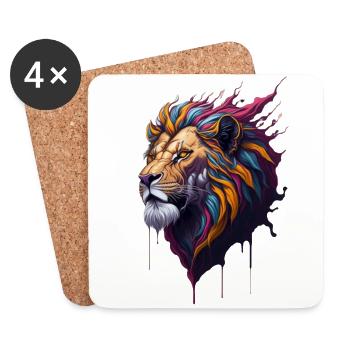 Color Lion - Coasters (set of 4) - white - Front