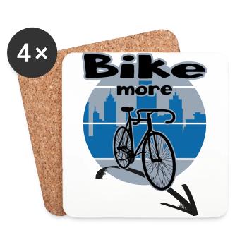 Bicycle Cyclist Saddle Solid Road Bike - Coasters (set of 4) - white - Front