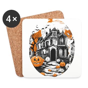 Halloween - Dessous de verre (lot de 4) - blanc - Devant