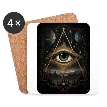 Mystical Divine Eye - Coasters (set of 4) - white - Front