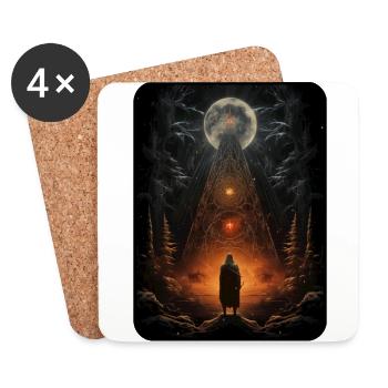 Christmas 18th Century Fantasy Vintage - Coasters (set of 4) - white - Front