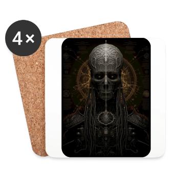 Anatomie extraterrestre - Dessous de verre (lot de 4) - blanc - Devant