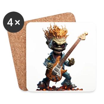 Diego the Green Alien - Coasters (set of 4) - white - Front