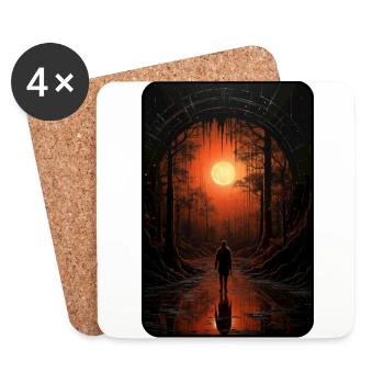 Portal to a new world - Coasters (set of 4) - white - Front