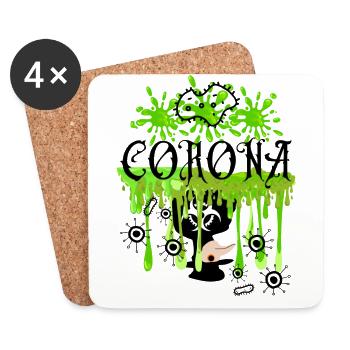 Corona toxic - Gift Idea - Funny T-Shirts - Coasters (set of 4) - white - Front