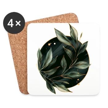Plants Leaves - Coasters (set of 4) - white - Front
