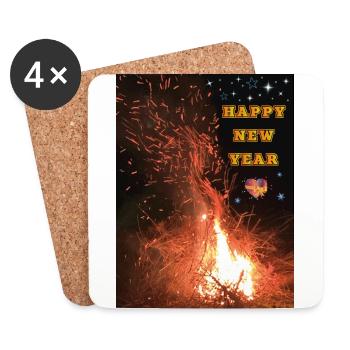 Happy New Year! I wish you a Happy New Year! - Untersetzer (4er-Set) - Weiß - Vorne