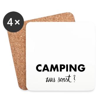 Camping was sonst - Untersetzer (4er-Set) - Weiß - Vorne