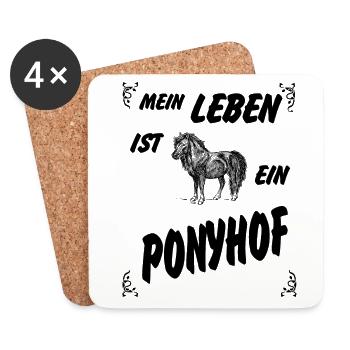 leben Ponyhof geschenk froh - Untersetzer (4er-Set) - Weiß - Vorne
