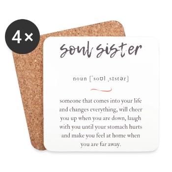 Soul Sister (Seelenschwester) Convoluted Edition - Untersetzer (4er-Set) - Weiß - Vorne