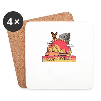 Australia | Sidney Theater motif - Coasters (set of 4) - white - Front