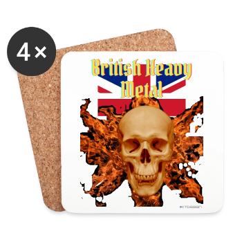 Britischer Heavy Metal - Untersetzer (4er-Set) - Weiß - Vorne