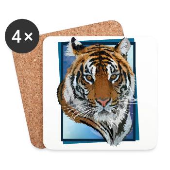 Bengal tiger - Coasters (set of 4) - white - Front